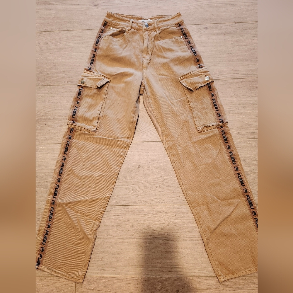 Fubu Cargo Pants With Side Logo Stripes